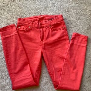 7 for All Mankind skinny red jeans.